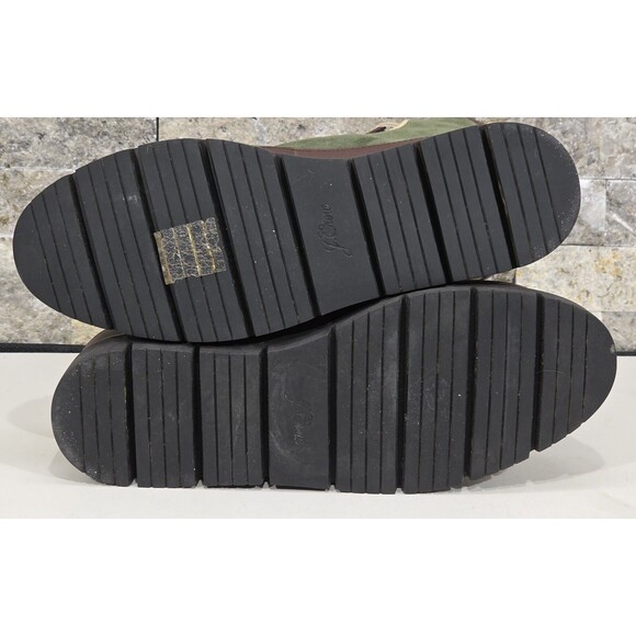 J. CREW Suede Elsa Boots Chunky Lug Sole Lace-Up Huntington Green EUC Womens 6 - Picture 7 of 12